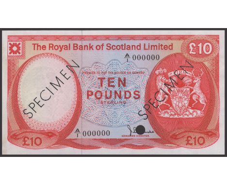 Royal Bank of Scotland Limited, colour trial £10, ND (1972), serial number A/1 000000, Burke signature, black SPECIMEN overpr