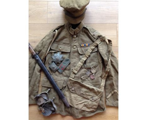 An extensive First World War Royal Field Artillery Gunner's uniform and effects group, that of 141871 Gnr Robert Kirkwood, co