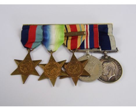 A Second World War Campaign and George V Naval Long Service medal group comprising 1939-45, Atlantic and North Africa (North 