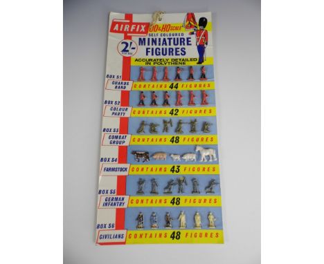 A 1960s retailer's display board of Airfix 00 & HO scale Miniature Figures