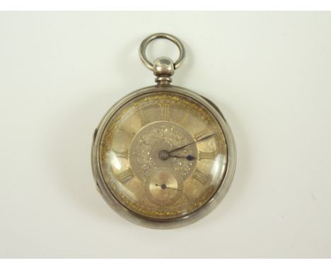 A Victorian silver cased pocket watch, by James Dowell of Wigton, having a key wound lever movement, engine turned and engrav