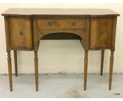 Mahogany sideboard on spindle legs 1 drawer 2 cupboards by Rickshaws Worcester 90 x 125 x 55cm