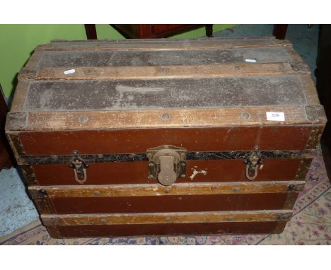 Wooden slated dome top trunk 