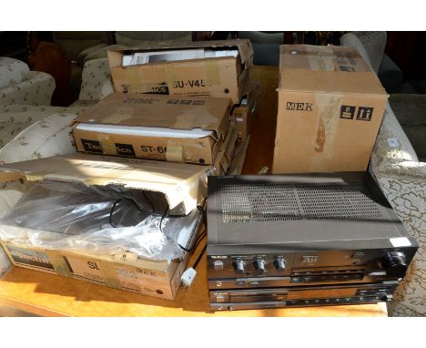 Tecknics Hi Fi System comprising of various assorted separate decks including CD player, amplifier etc  