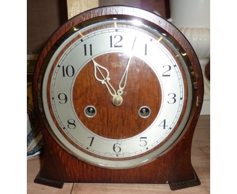1930s small oak mantel clock 