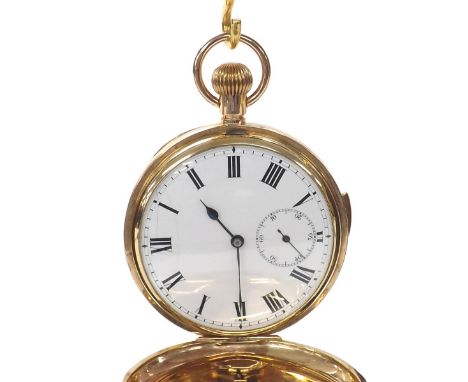 Swiss 9ct lever quarter repeater hunter pocket watch, import hallmarks London 1929, case no. 100494, frosted movement marked 