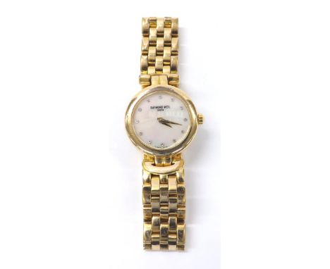 Raymond Weil Geneve Chorus gold plated lady's bracelet watch, ref. 5888, mother of pearl dial, quartz, 23mm - Condition Repor