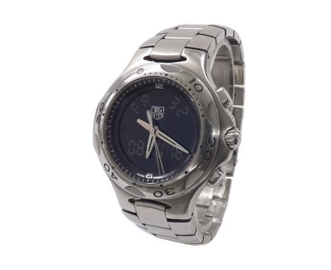Tag Heuer Kirium Formula 1 stainless steel gentleman's bracelet watch, ref. CL111A-0, digital/analogue display, rotating beze