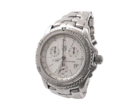 Tag Heuer Link chronograph stainless steel gentleman's bracelet watch, ref. CT1116, silvered dial with Arabic twelve, baton m