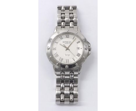 Raymond Weil Tango stainless steel gentleman's bracelet watch, ref. 5560, white dial, quartz, 36mm - Condition Report: - Move