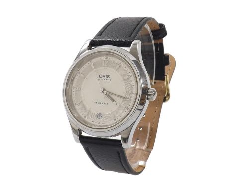 Oris Classic Date automatic stainless steel gentleman's wristwatch, ref. 7490, silvered dial with quarter Arabic numerals, ho
