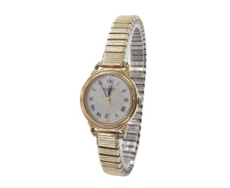 Raymond Weil gold plated and stainless steel lady's bracelet watch, ref. 5331, white dial, expanding bracelet, quartz, 24mm -