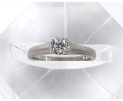 Palladium 'Forever' solitaire diamond ring, round brilliant-cut, 0.30ct approx, 2.1gm, ring size K