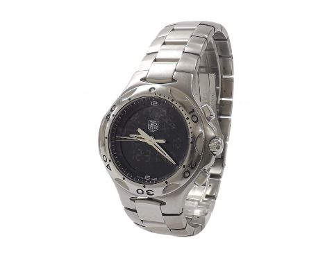 Tag Heuer Kirium Formula 1 digital/analogue stainless steel gentleman's bracelet watch, ref. CL111A, black dial, rotating bez