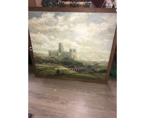 LARGE OIL ON CANVAS DURHAM - C. R. DAVIES