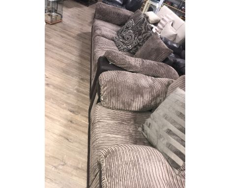 BROWN CORDUROY 3 SEAT SOFA AND CHAIR