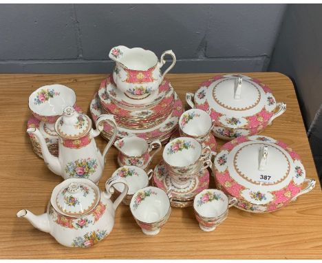 A very extensive Royal Albert Lady Carlyle pattern part tea, coffee and dinner service. Teapot A/F.&nbsp;