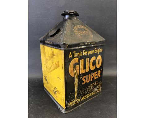 A Redline-Glico Limited 'Glico Super' gallon pyramid can, fading to all sides. 