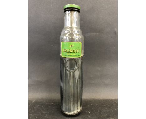 A BP Energol Motor Oils pint glass bottle. 