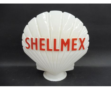 A Shellmex glass petrol pump globe by Hailware, stamped 'Property of Shell-Mex &amp; BP Ltd. return on demand', small area of