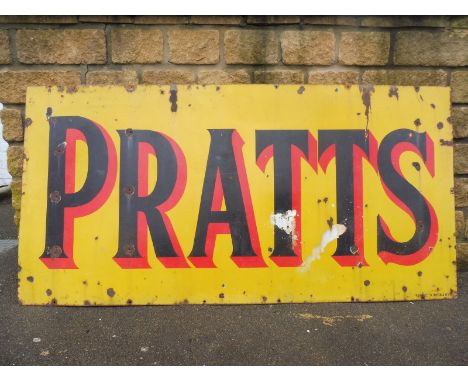 A large Pratts rectangular enamel sign by Stocal of Buton &amp; Birmingham, 72 x 36".