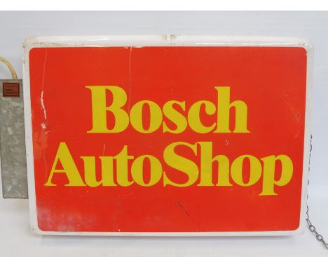 A Bosch Autoshop illuminated light box, 26" wide x 17 1/2" high x 5 1/2" deep. 