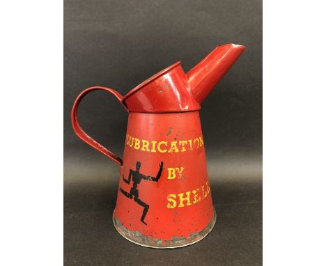 A Shell Lubrication robot/stick man quart measure, dated 1937. 