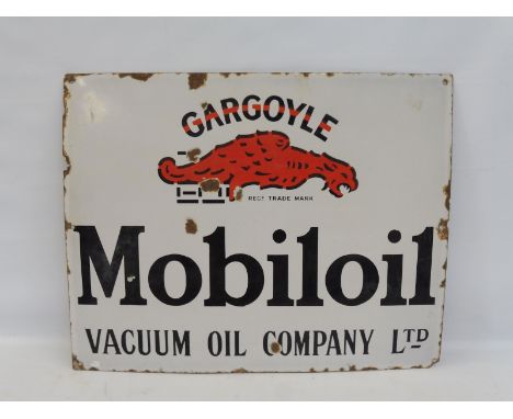 A Mobiloil rectangular enamel sign of unusual small size, 24 x 19". 