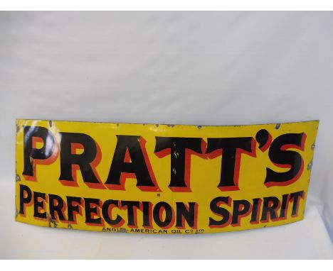 A Pratt's Perfection Spirit rectangular enamel sign, in unusually very good condition, 52 x 18".