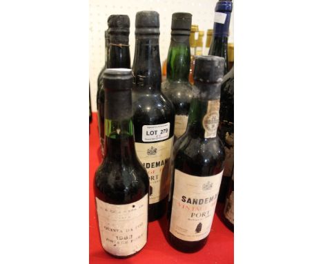 Christophers's Tawny port, 1 bottle Graham Vintage port 1960, 1 bottle Sandeman Vintage port 1963, 1 bottle Sandeman Vintage 