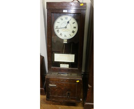 An oak cased Gledhill-Brook time recorder, number 24132, 118 cm
