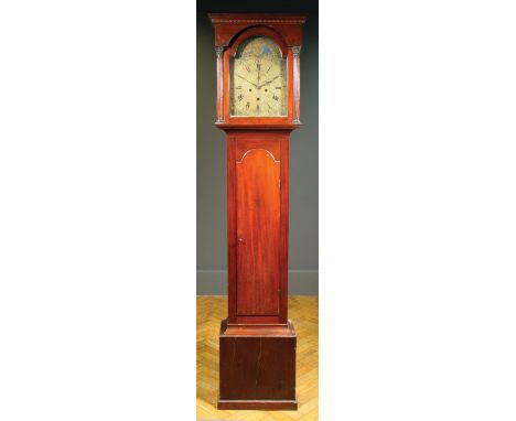 A late 18th mahogany cased Scottish longcase clock, by James Scott of Leith, the eight-day movement chiming on a single bell,