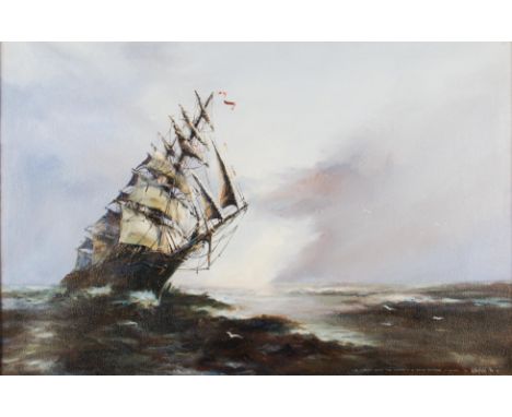 LAWRENCE HAYFIELD. Two framed, signed, maritime scenes, one oil on canvas, dated 1991, inscribed, 'Light upon the water - a c