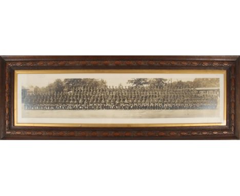 A framed photograph of the 4th Field Survey Battalion, observation section, British Army of the Rhine, May 1919, mounted in c