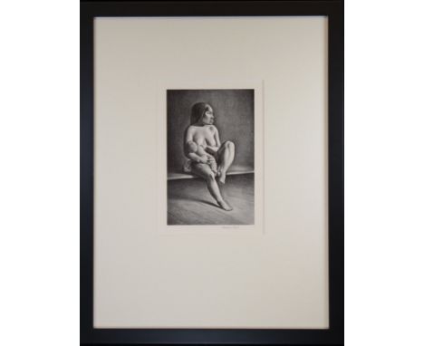Rockwell Kent (New York, 1882-1971)"Greenland Mother Nursing a Child" 1934 Lithograph. Pencil Signed lower right. Edition of 