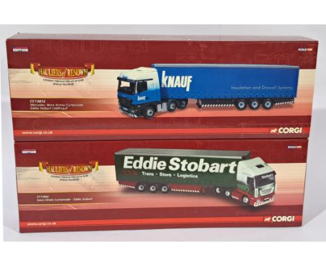 Corgi &ldquo;Hauliers of Renown&rdquo; a boxed 1/50 scale pair to include, CC13812 Mercedes Benz Actros Curtainside "Eddie St