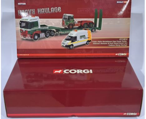 Corgi CC13912 (Heavy Haulage) a 1/50 Scale Set comprising of a Foden Alpha Nooteboom Step Frame Trailer, Atkinson Venturer an