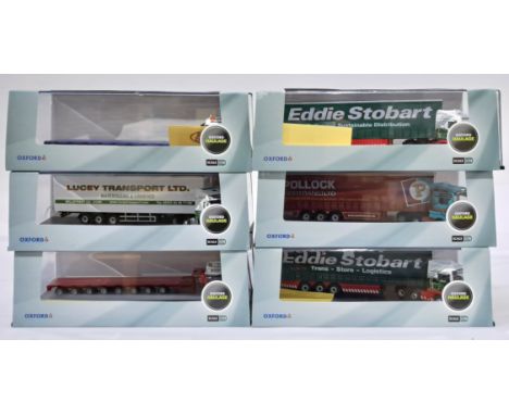 Oxford Diecast a mixed 1/76 scale boxed group to include "Eddie Stobart", "Pollock" and others Conditions generally appear Ex