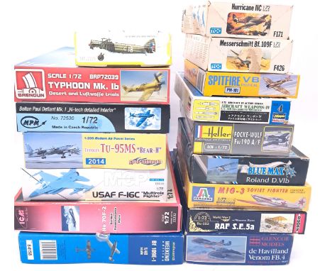 Italeri, Heller, Hasegawa and similar, a boxed group of mixed scale military plastic kits. Conditions although not checked fo