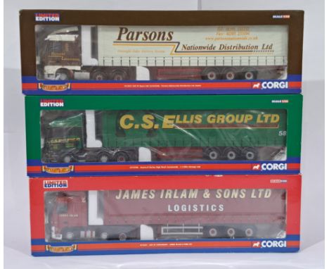 Corgi &ldquo;Hauliers of Renown&rdquo; a boxed trio of 1/50 scale trucks to include CC13231, CC13703 and CC13221. Conditions 