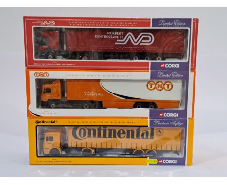 Corgi&nbsp;a boxed&nbsp; trio of 1/50 scale trucks to include CC75701, CC75802 and CC75603. Conditions generally appear Excel