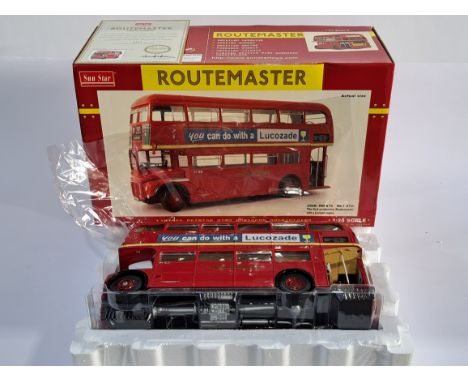 Sun Star a boxed 1/24 scale Routemaster Bus H2908 Routemaster London Transport RM870 - WLT870 "Lucozade" 1958. Conditions gen