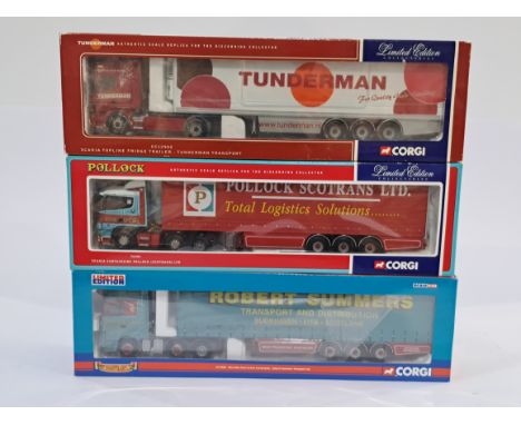 Corgi&nbsp;a boxed&nbsp; trio of 1/50 scale trucks to include CC76401, CC13803 and CC12902. Conditions generally appear Excel