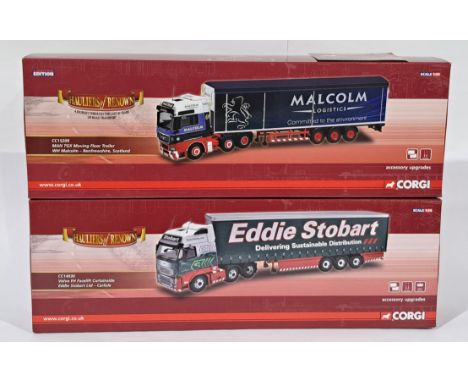 Corgi &ldquo;Hauliers of Renown&rdquo; a boxed 1/50 scale pair to include, CC14030 Volvo FH Facelift Curtainside "Eddie Stoba