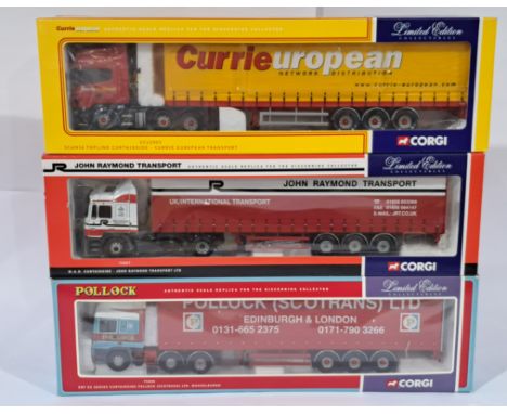 Corgi&nbsp;a boxed trio of 1/50 scale trucks to include CC12903, CC75807 and CC75205. Conditions generally appear Excellent P