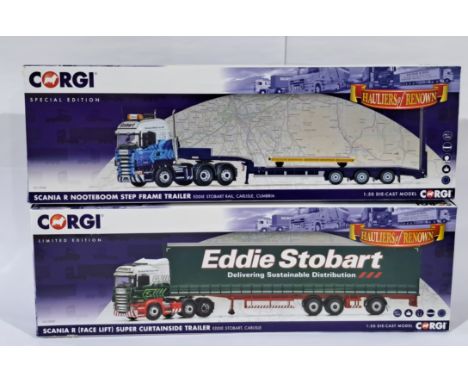 Corgi &ldquo;Hauliers of Renown&rdquo; Special Edition. A boxed 1/50 scale pair to include, CC13745 Scania R Nootboom Step Fr