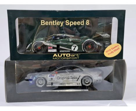 Autoart 1/18th scale Bentley Speed 8 Le Mans 24 hour 2003 &amp; Mercedes Original-Teile AMG Mercedes CLK 1/18. Conditions gen