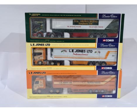 Corgi&nbsp;a boxed trio of 1/50 scale trucks to include CC12102, CC12908 and CC12424. Conditions generally appear Excellent P