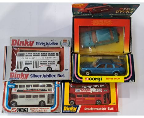 Dinky, Corgi and Matchbox, a mixed boxed group to include Dinky 252 Refuse Wagon, Matchbox K-15 Fire Engine and others. Condi