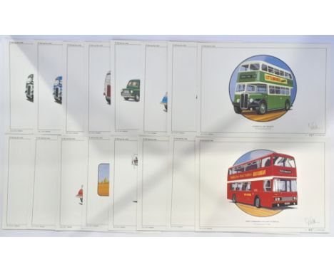 Corgi Classics Signed Don Fuller Print with phonecard. 2 groups of 1-16, #295 and #497 out of Limited Edition. (See Photo) Co